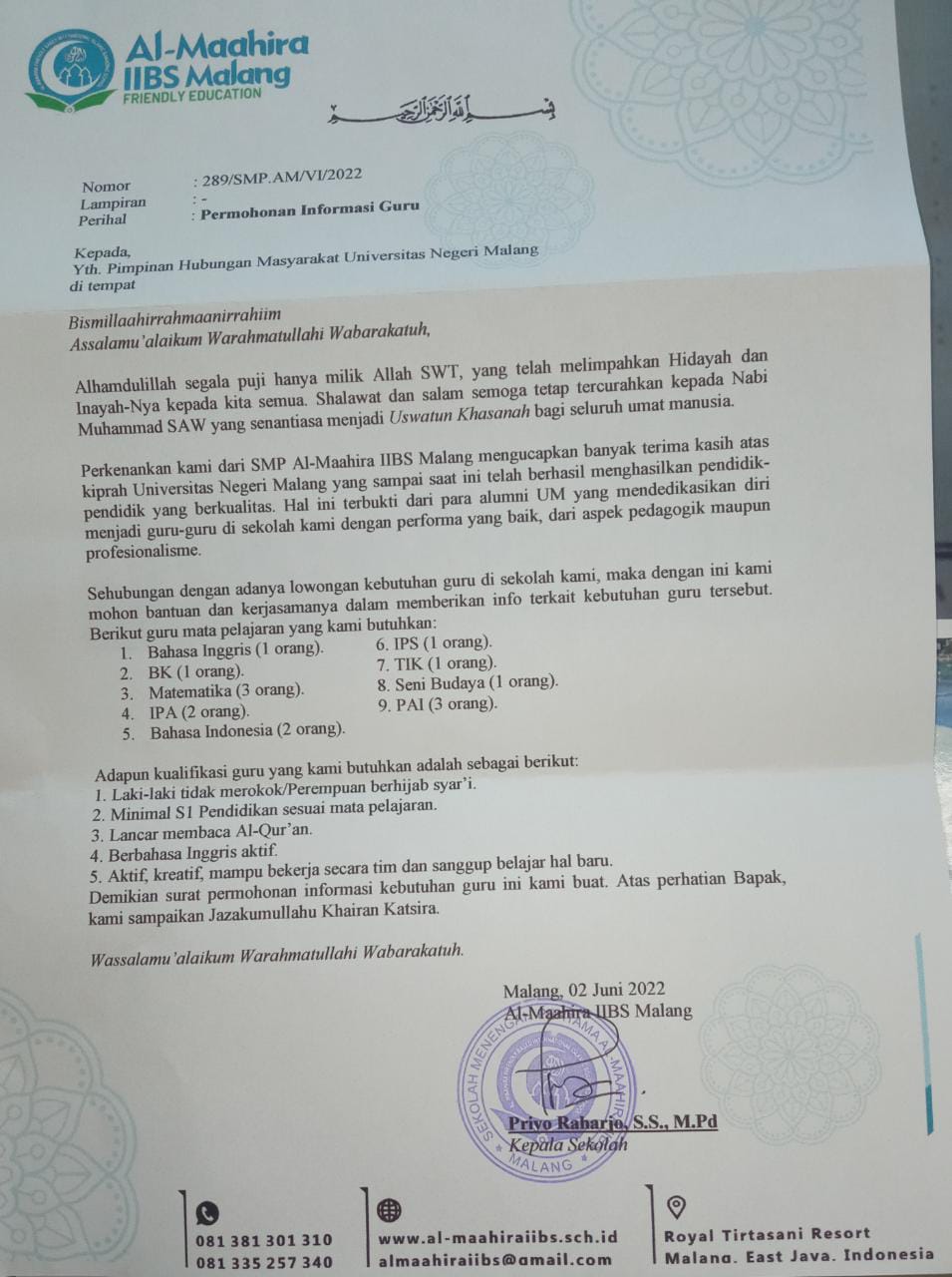 Al-Maahira IIBS Malang