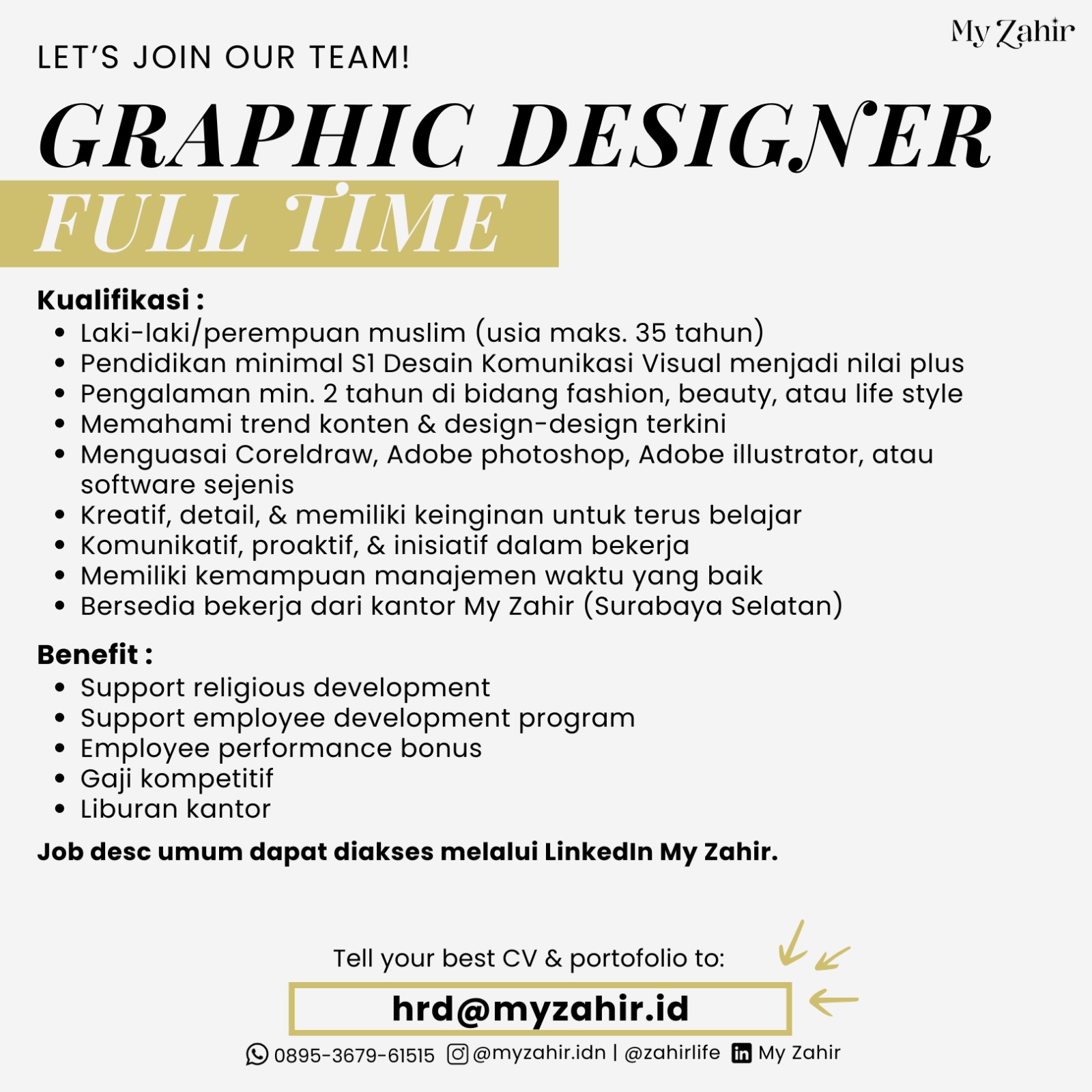 Lowongan Kerja My Zahir