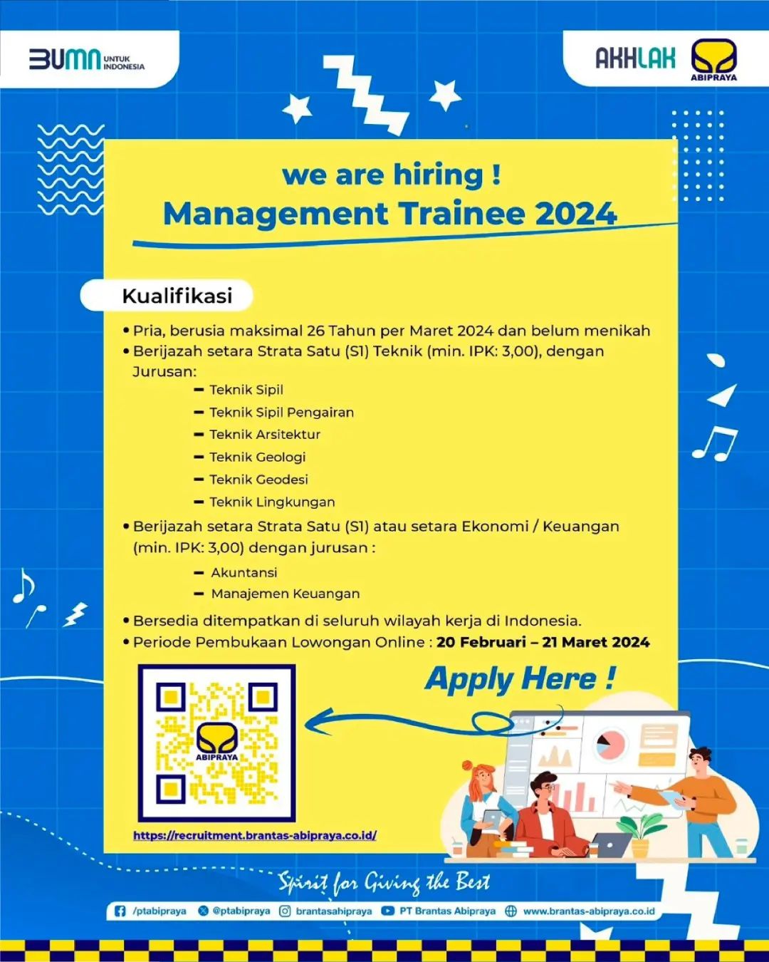 Lowongan Pekerjaan AKHLAK Abipraya