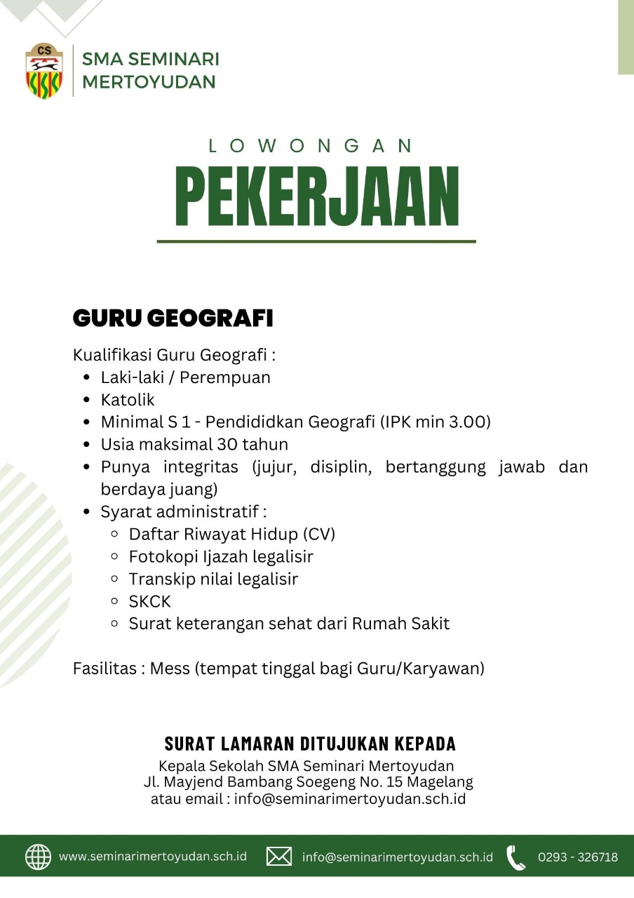 Lowongan Kerja SMA Seminari