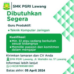 Lowongan Kerja SMK PGRI Lawang