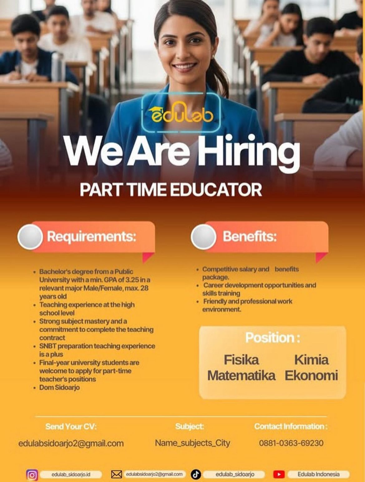 Lowongan Kerja Edulab Sidoarjo