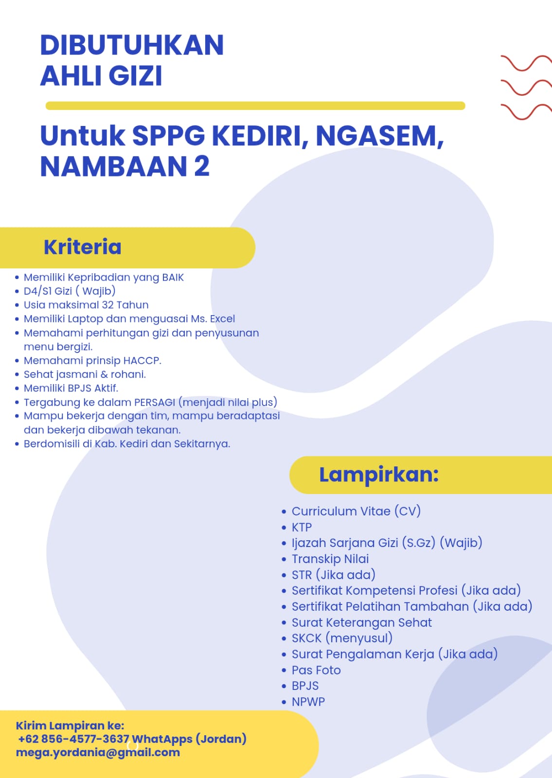 Lowongan Kerja Ahli Gizi