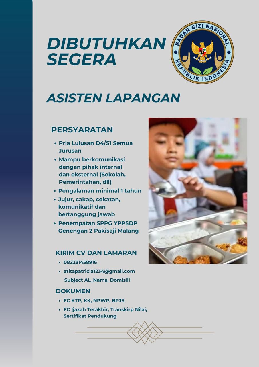 Lowongan Kerja Badan Gizi Nasional