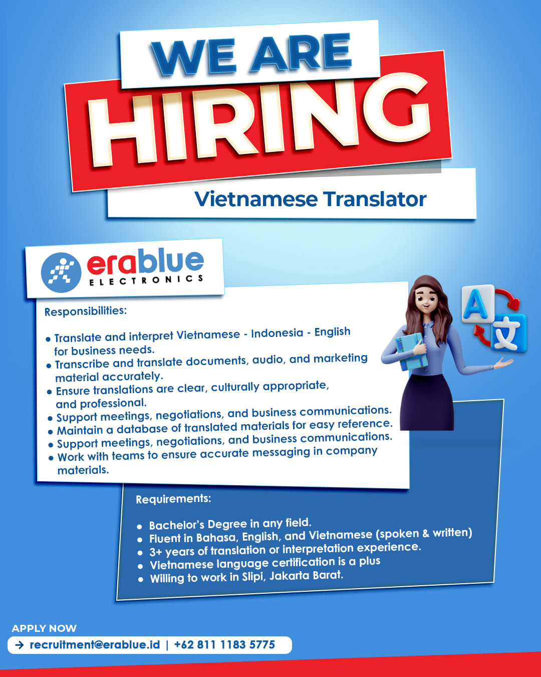 Lowongan Kerja Erablue Electronics