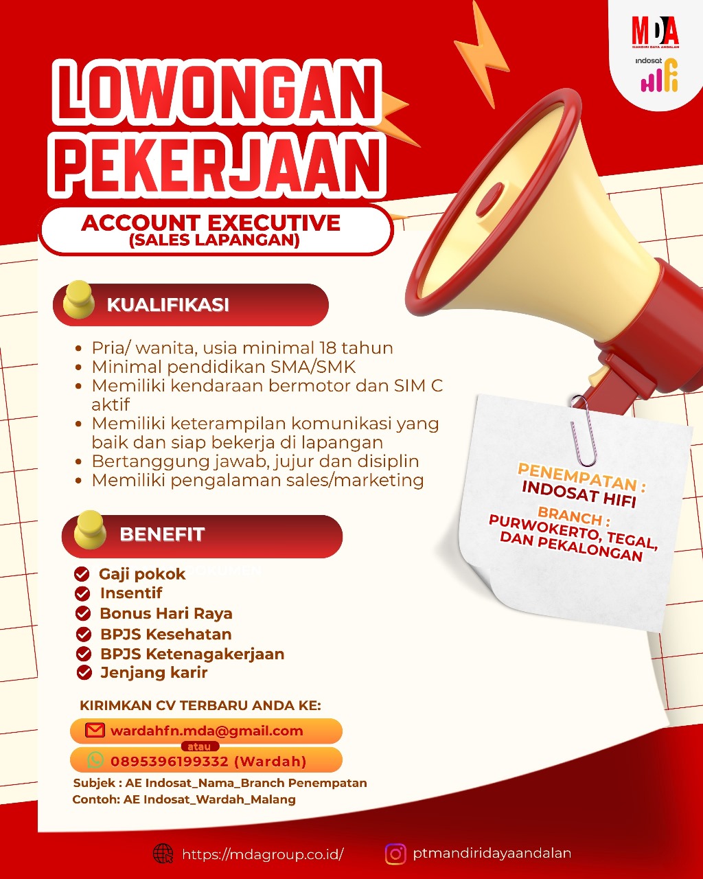 Lowongan Kerja PT. Mandiri Daya Andalan