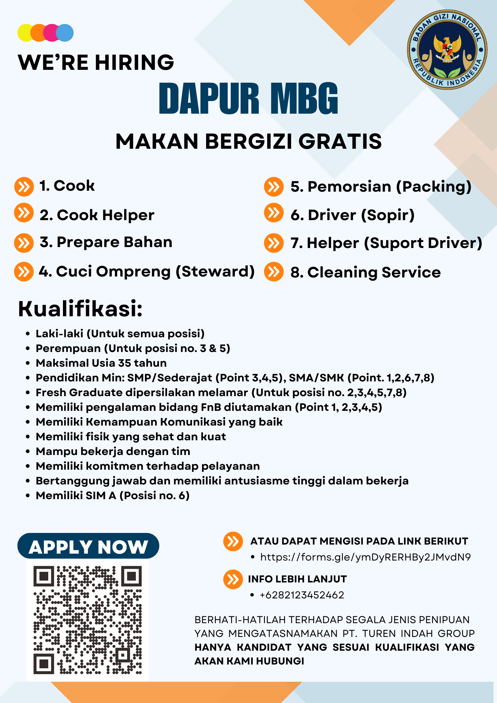 Lowongan Kerja Relawan MBG