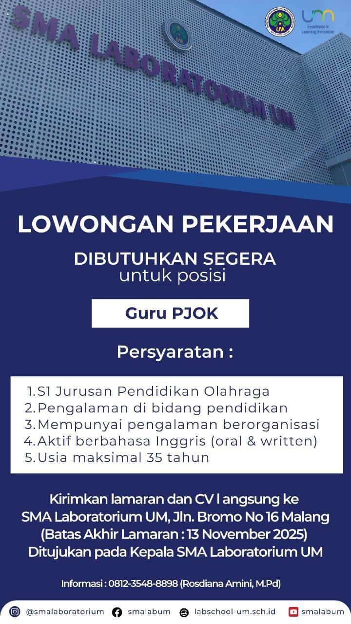 Lowongan Kerja SMA LAB UM
