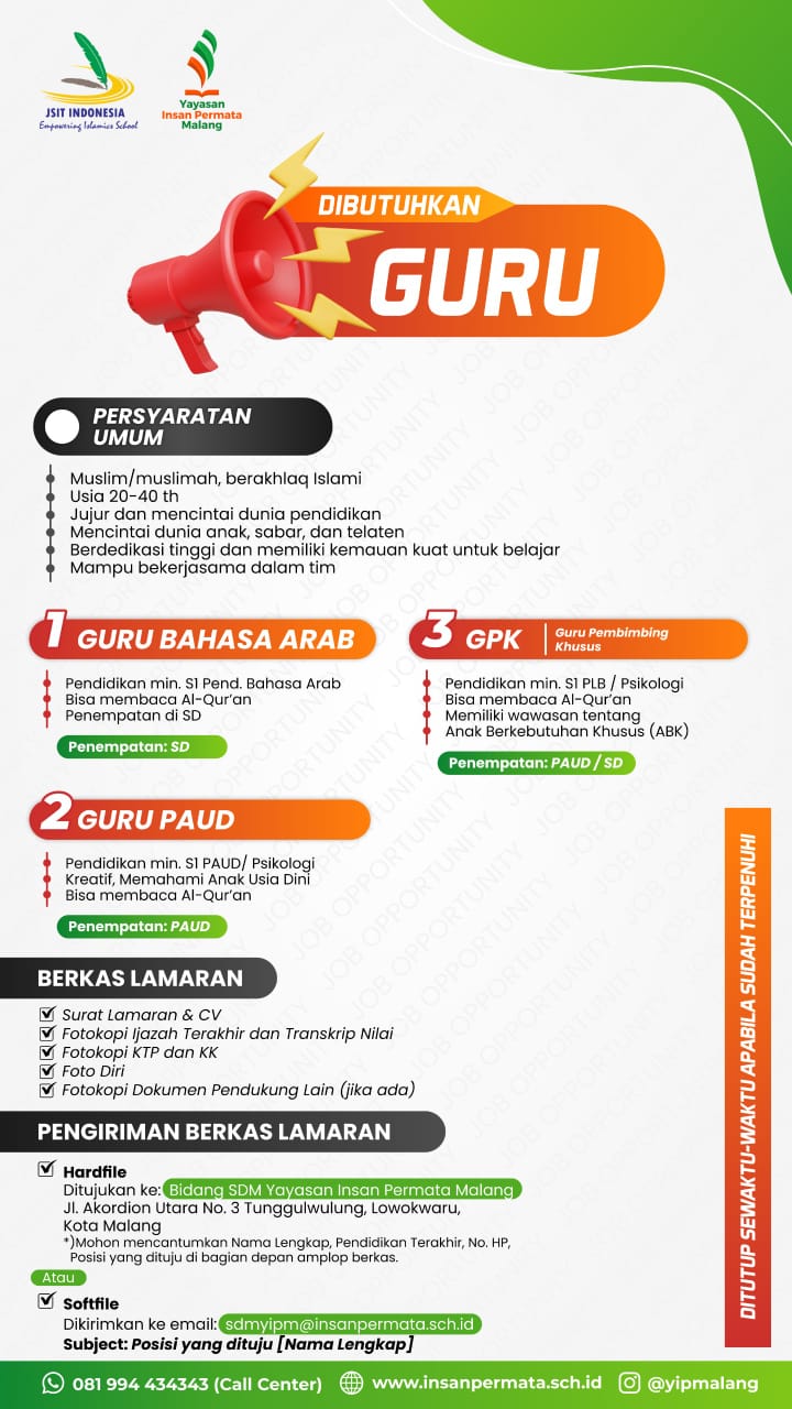 Lowongan Kerja Yayasan Insan Permata Malang