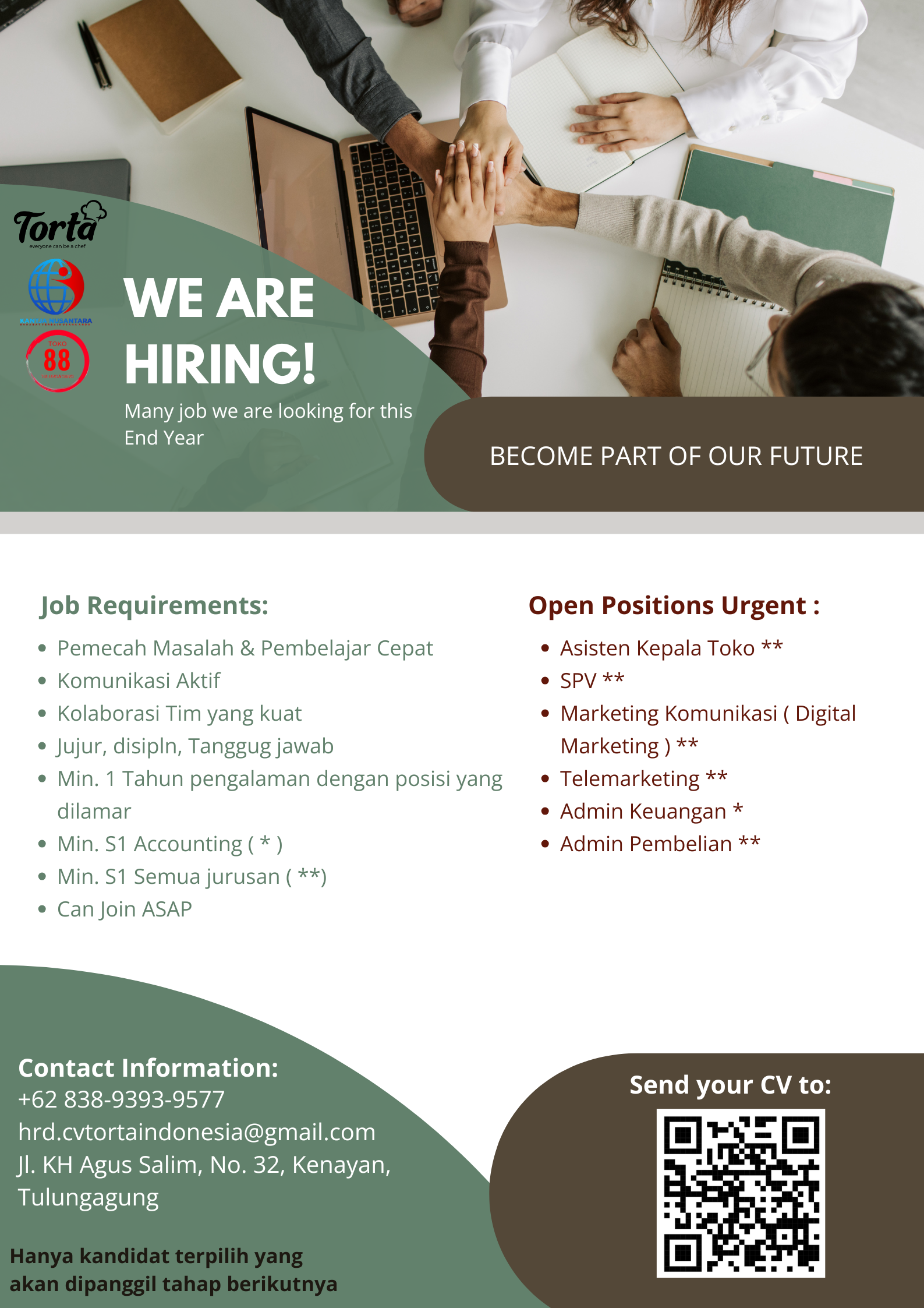 Lowongan Kerja CV. Torta Indonesia