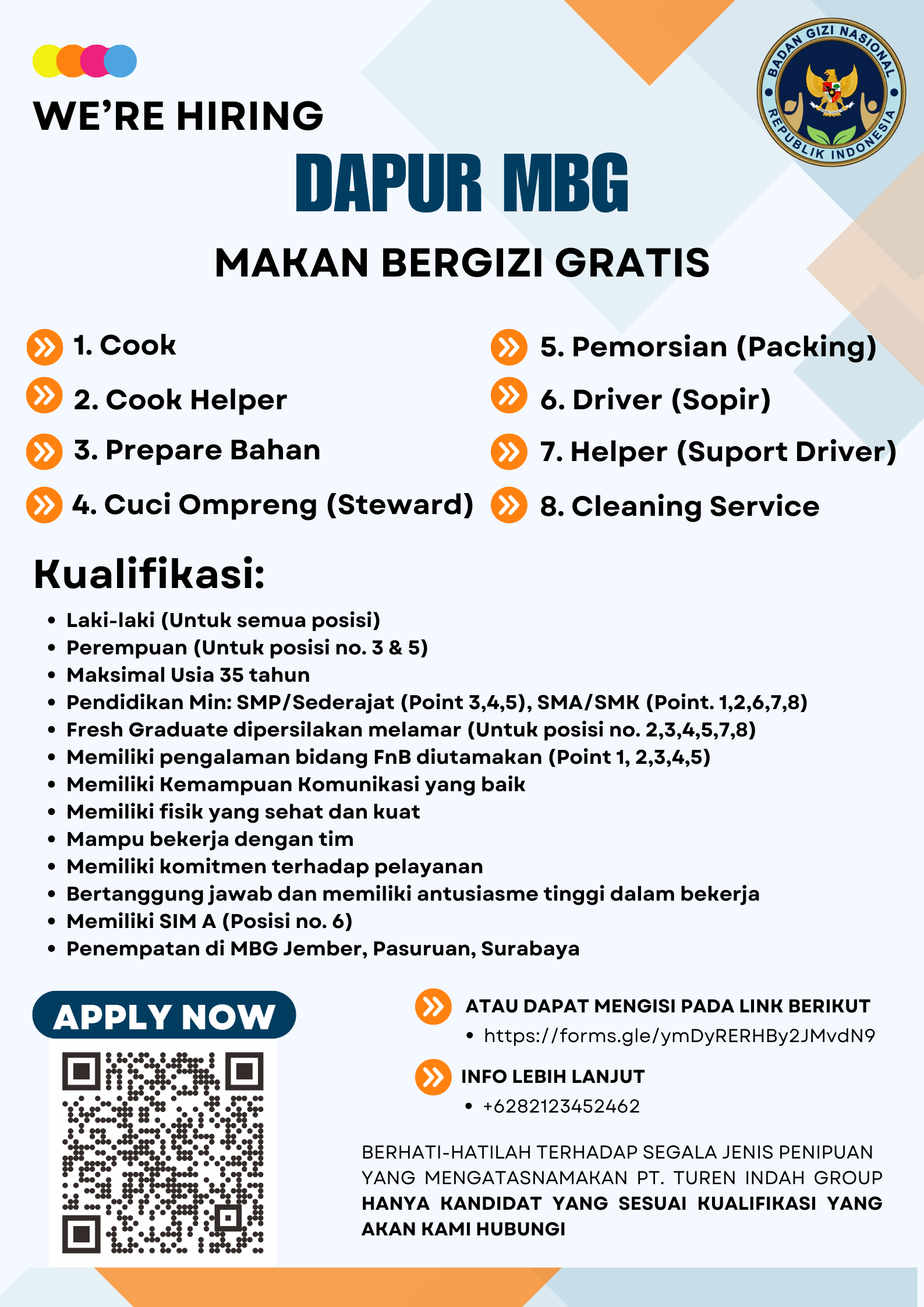 Lowongan Kerja PT. Turen Indah Group